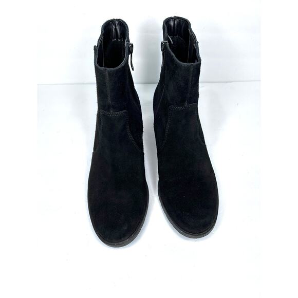 Easy Spirit Senovel Black Suede Boots Block Heel Zipper - Picture 1 of 10